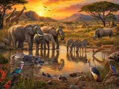 African Safari Waterhole