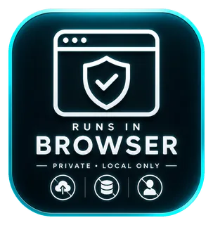 Browser-first — tool inputs are processed locally by default. No account required.